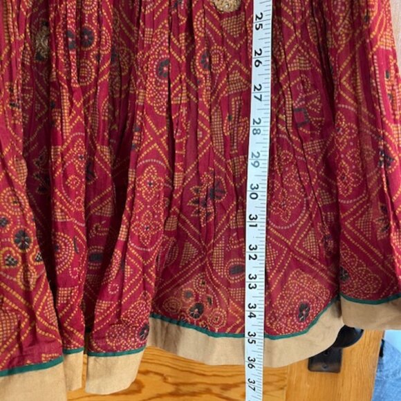 VINTAGE Raiment Fashions Inc. Boho Vibrant Indian Mirror Embroided Skirt - Picture 12 of 12